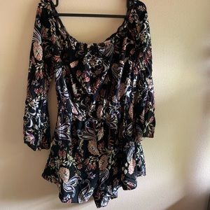 off the shoulder black romper